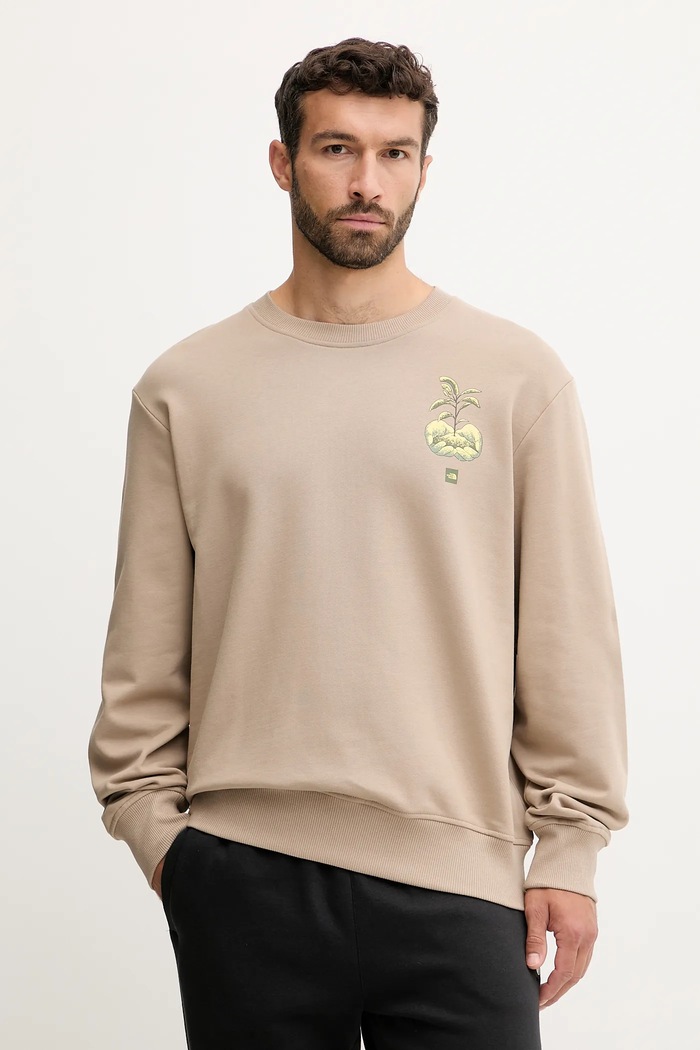Odzież The North Face bluza bawełniana Connect Relaxed NF0A8E3ZBOX1 beżowy
