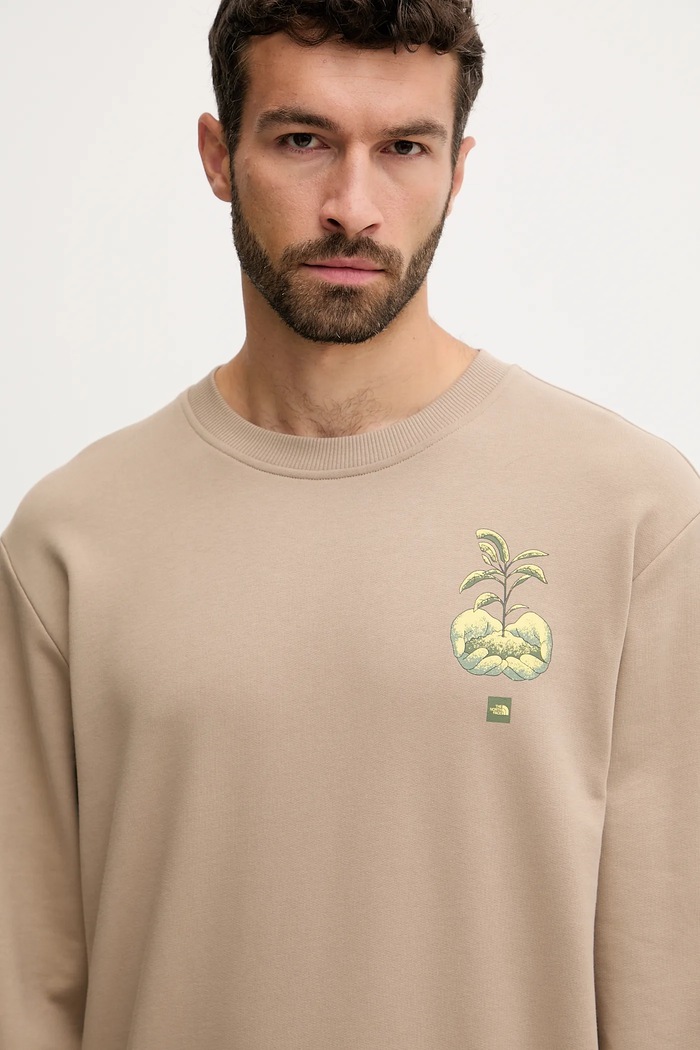 The North Face bluza bawełniana Connect Relaxed beżowy NF0A8E3ZBOX1