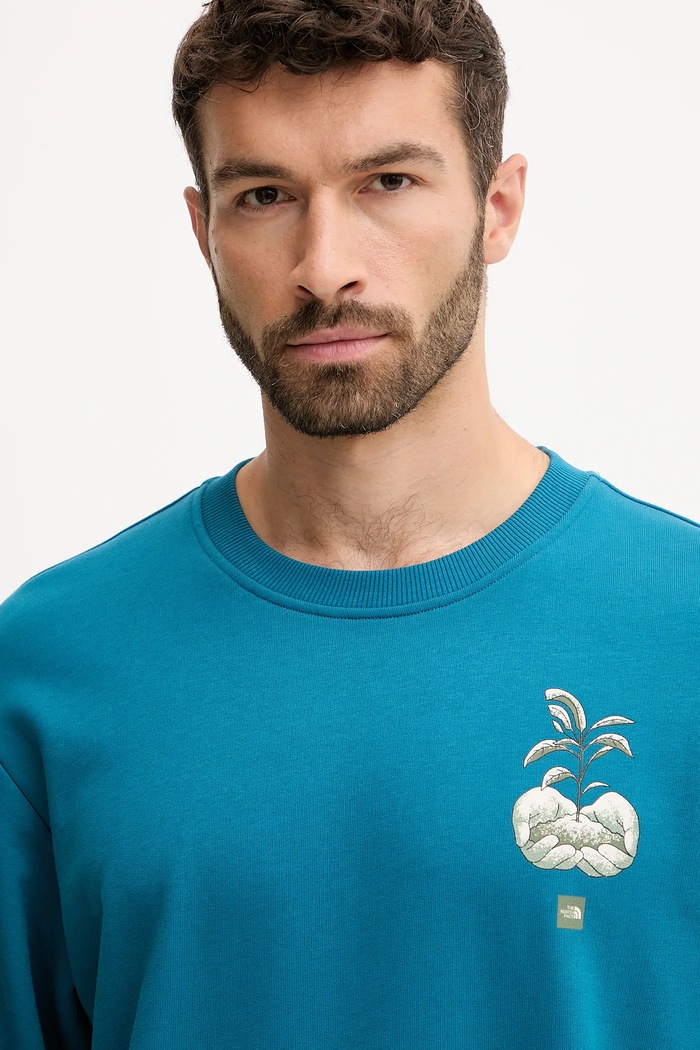 Памучен суичър The North Face Connect Relaxed тюркоазен NF0A8E3ZBSI1