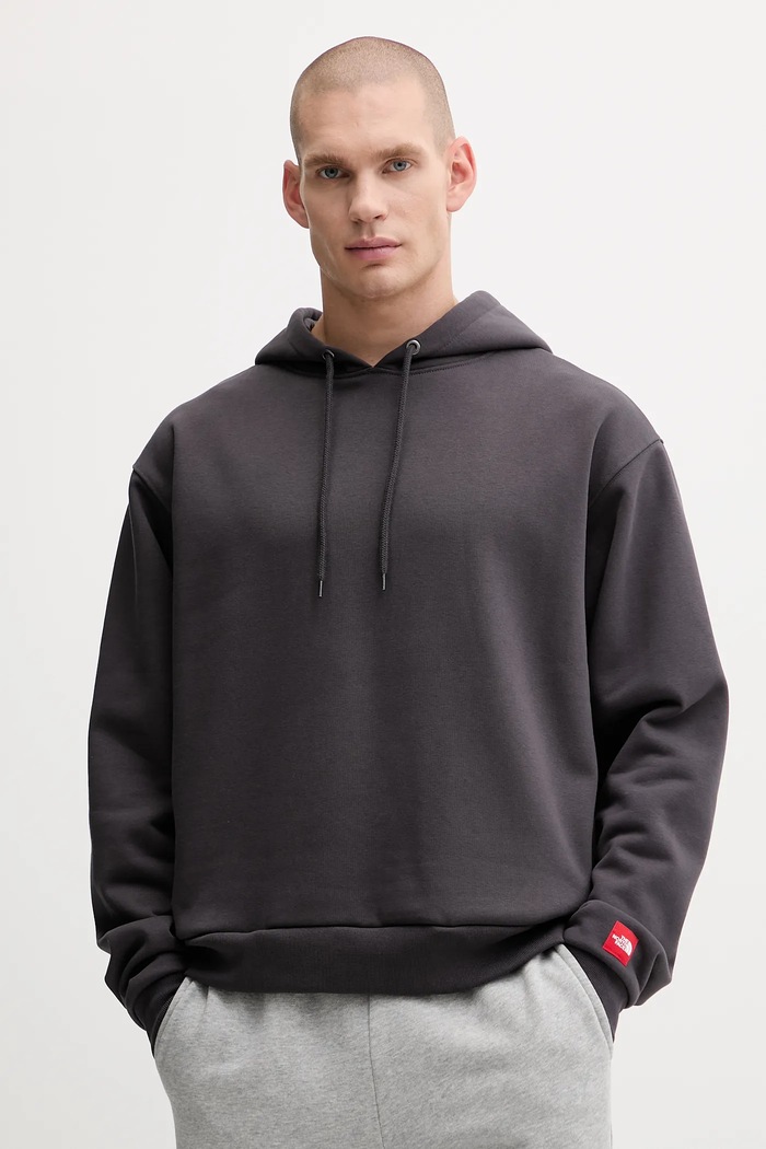Суичър The North Face Redbox с качулка сив NF0A8EFZ0SA1