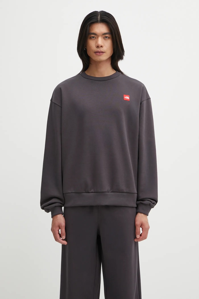 Μπλούζα The North Face Redbox απλικέ γκρί NF0A8EG10SA1