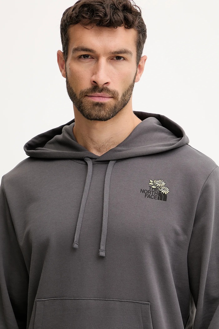 Bavlněná mikina The North Face Flowe Dome šedá NF0A8EGZRHI1