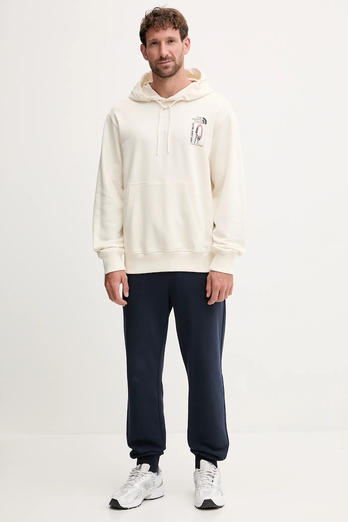 The North Face bluza bawełniana Explore Gear Relaxed NF0A8F2KQLI1 beżowy AW25