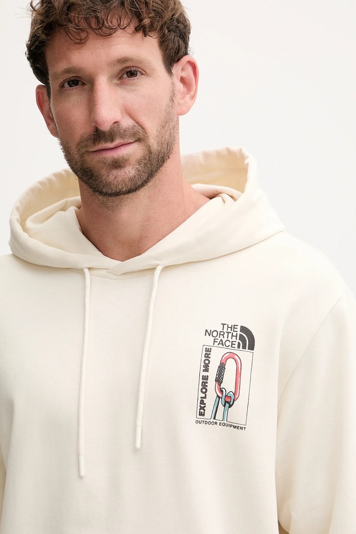 The North Face bluza bawełniana Explore Gear Relaxed beżowy NF0A8F2KQLI1