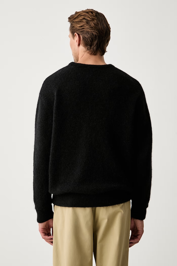 Odzież American Vintage sweter męski z wełną MVITO18A czarny