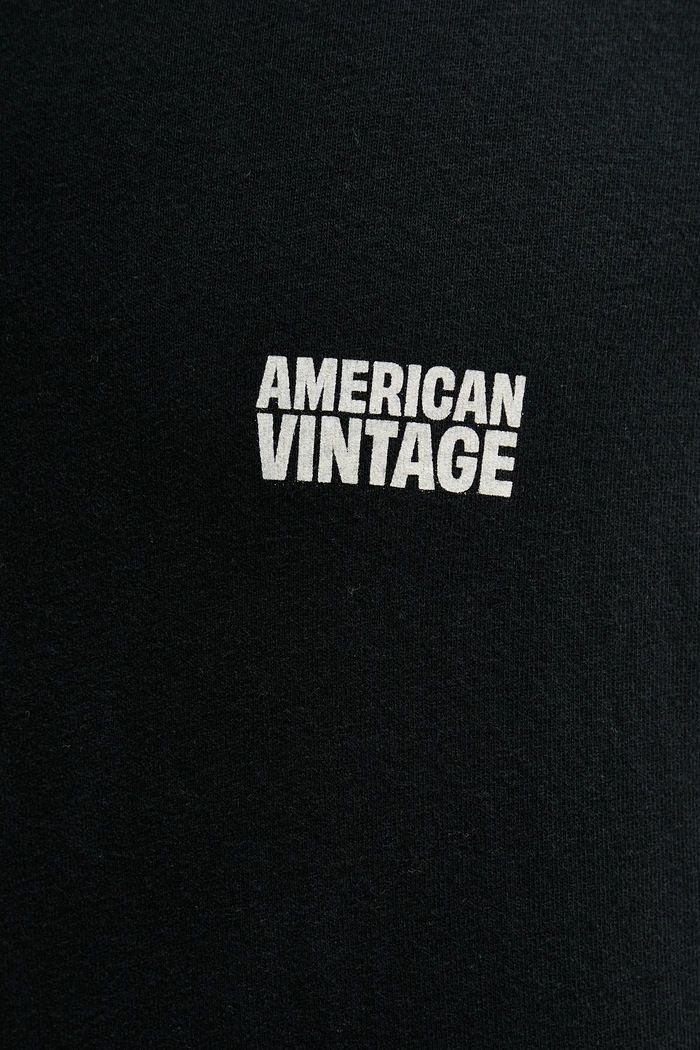 American Vintage longsleeve din bumbac MYKO02B negru