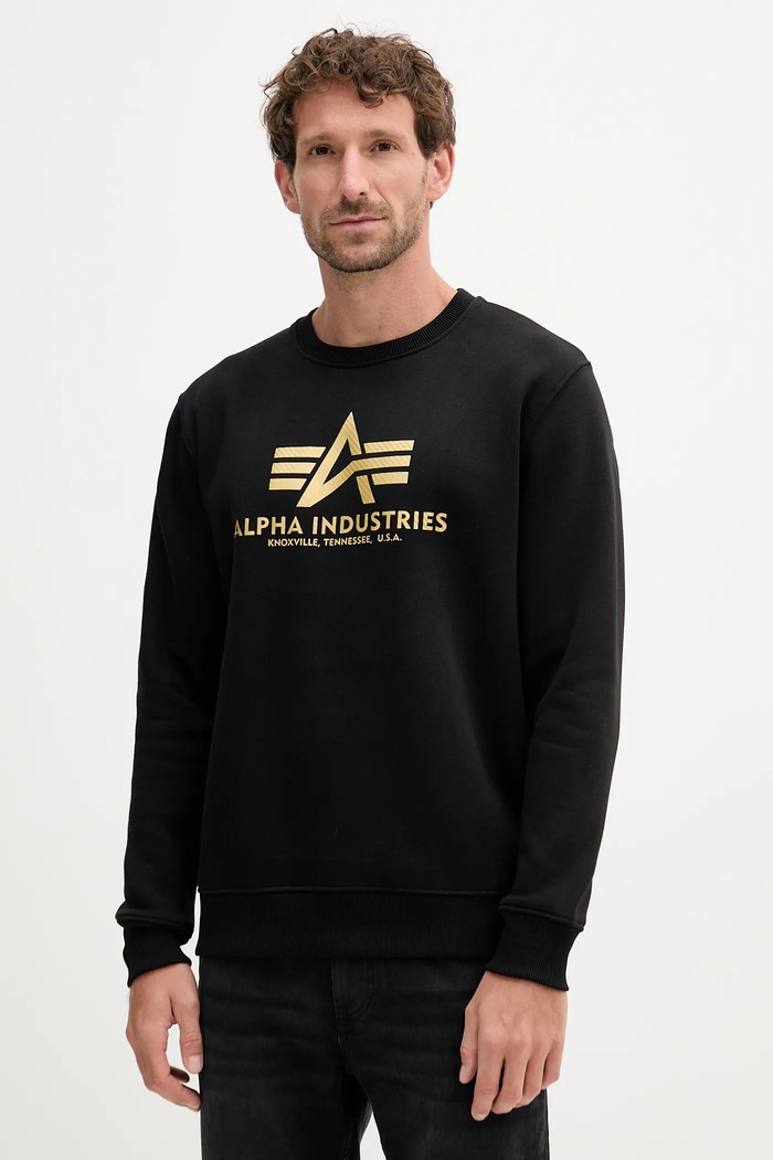 Mikina Alpha Industries bez kapucne čierna 146311.365