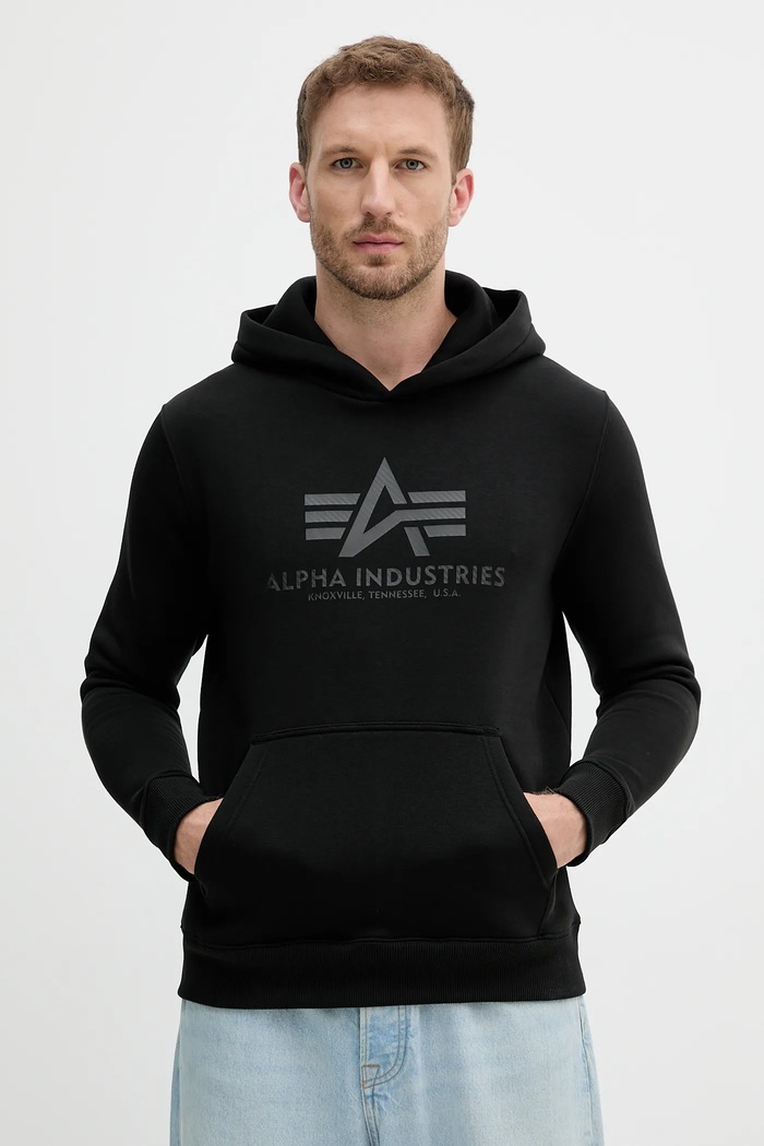 Mikina Alpha Industries s kapucňou čierna 146343.515