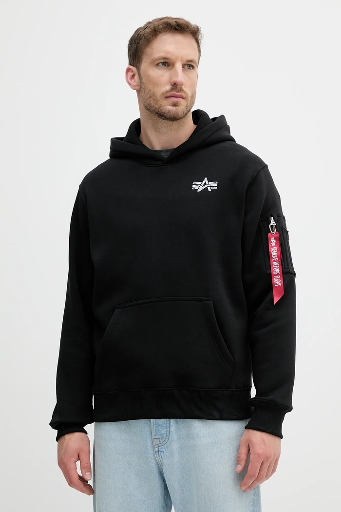 Oblačila Pulover Alpha Industries Signature Backprint 148341.03 črna