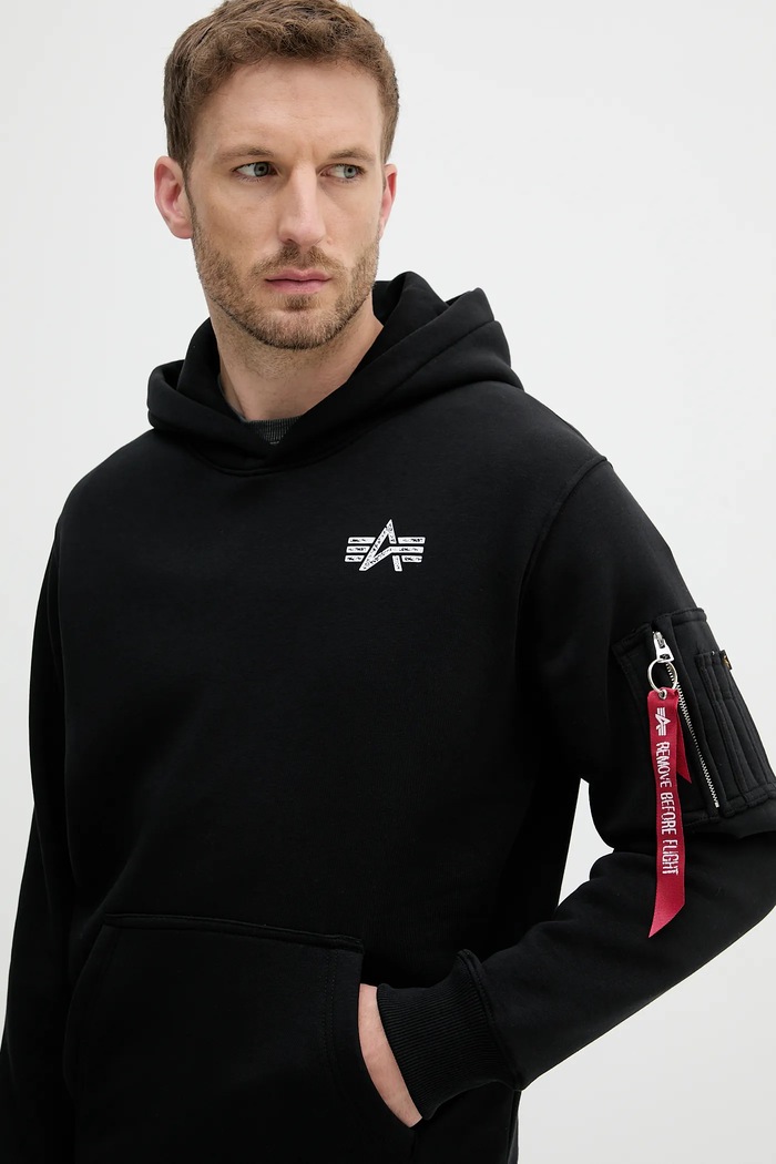 Pulover Alpha Industries Signature Backprint črna 148341.03