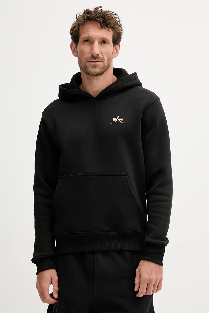 Μπλούζα Alpha Industries με κουκούλα μαύρο 148347.533
