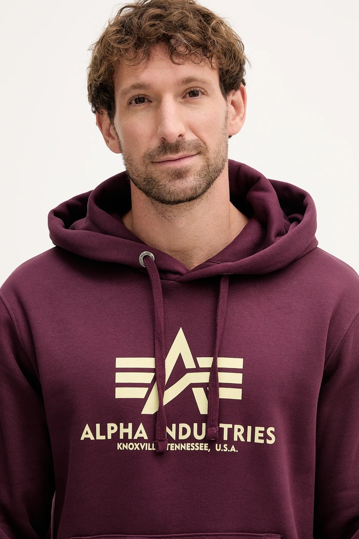 Alpha Industries bluză Basic burgundia 178312.608
