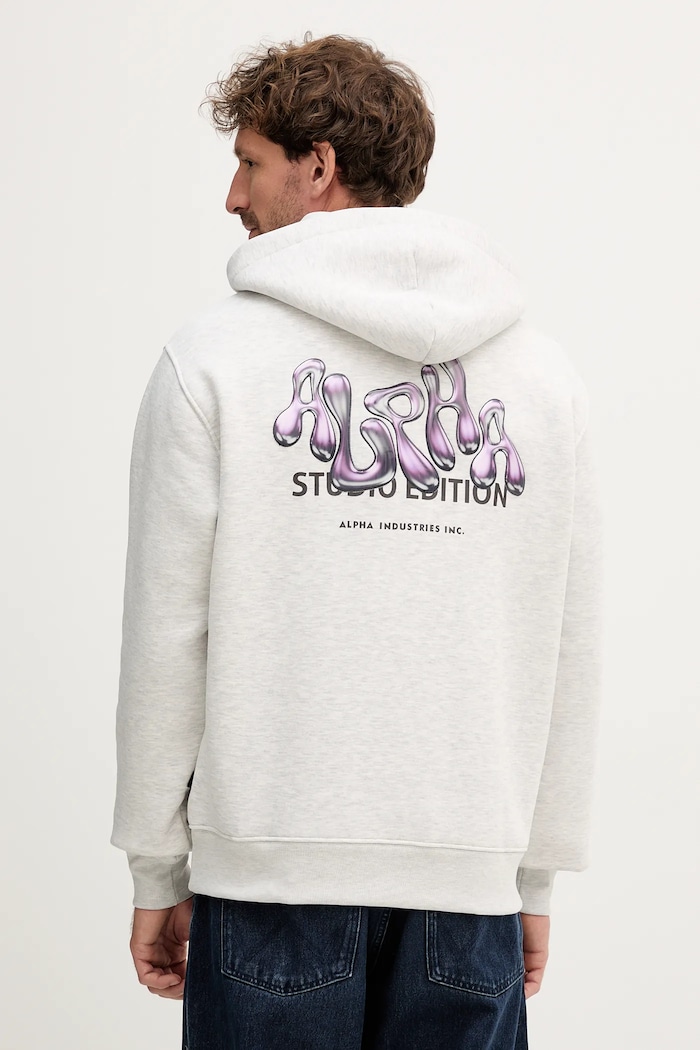 Mikina Alpha Industries melanž sivá 156339.752