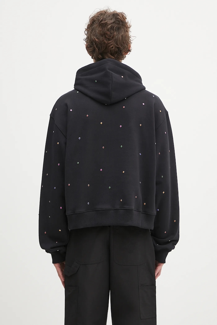 Ρούχα Βαμβακερή μπλούζα Sky High Farm Studded hoodie SHF07T041 μαύρο