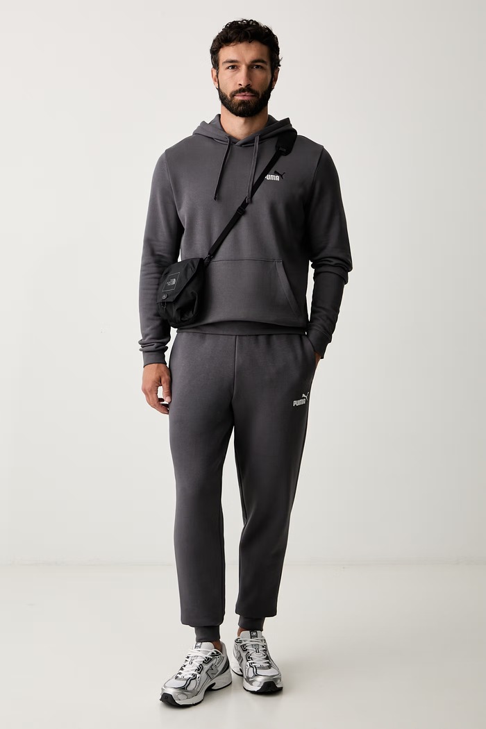 Puma bluza z kapturem męska z bawełną Essential Color 684718 szary AW25