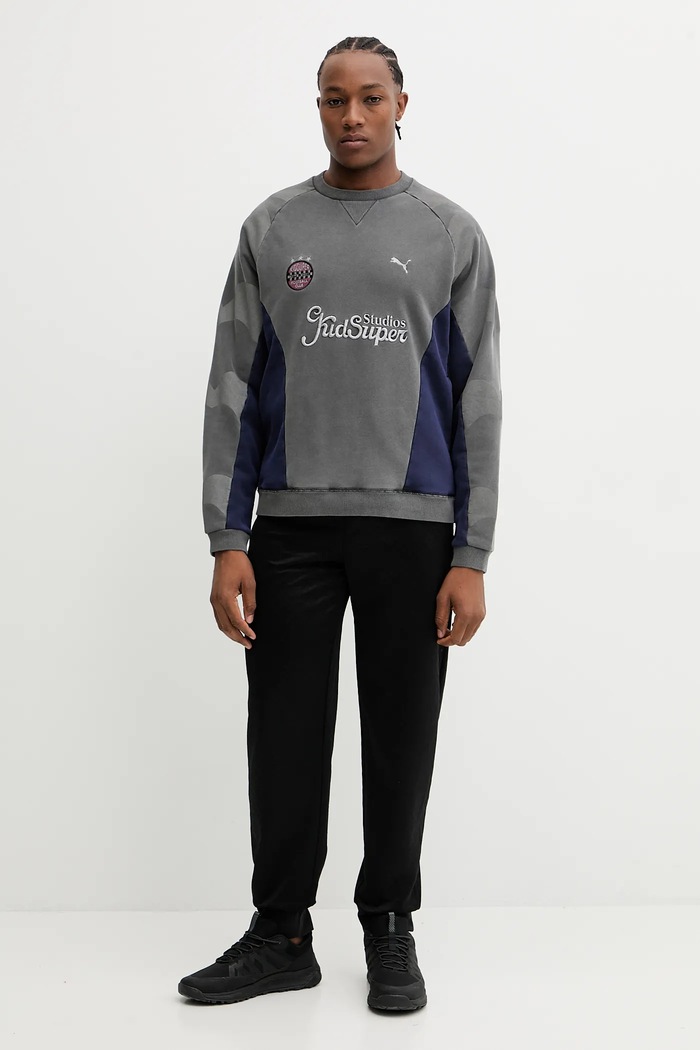 Памучен суичър Puma PUMA x KIDSUPER 632364 сив AW25