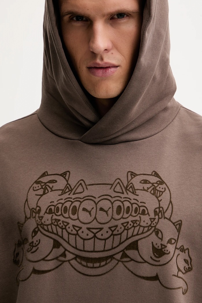 Bombažen pulover Puma PUMA x RIPNDIP 632414 rjava