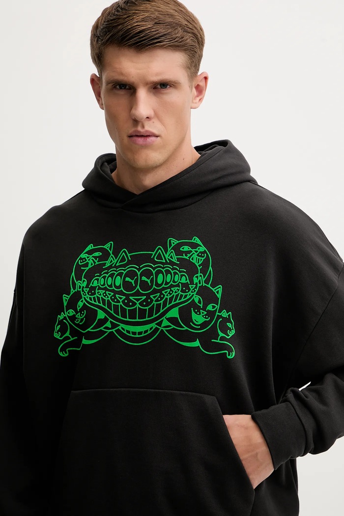 Βαμβακερή μπλούζα Puma PUMA x RIPNDIP μαύρο 632414