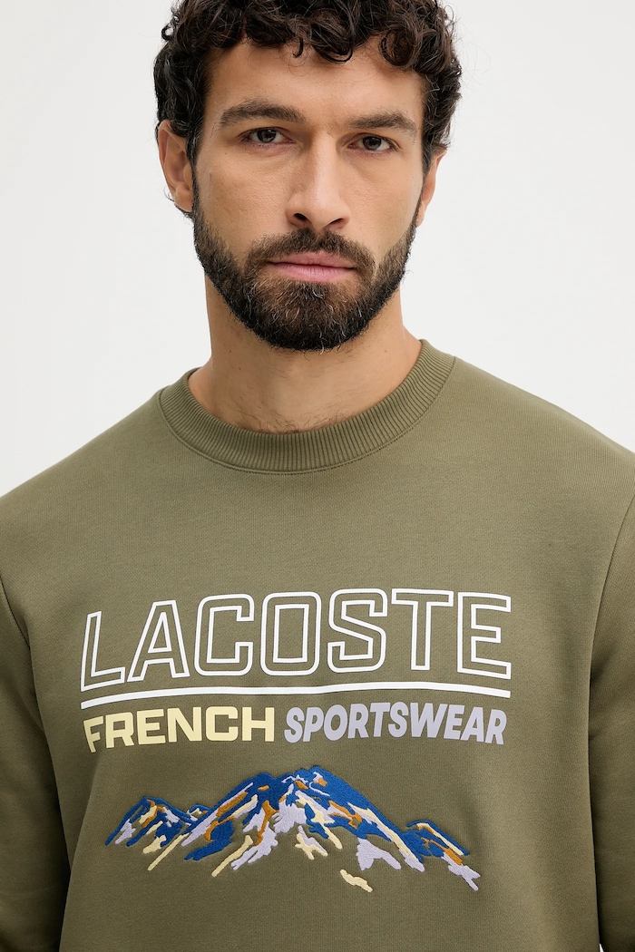 Lacoste hanorac de bumbac verde SH5884