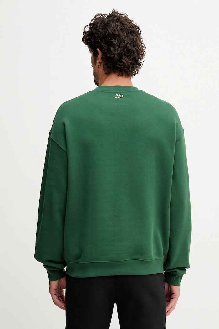 Ρούχα Βαμβακερή μπλούζα Lacoste SH5888 πράσινο