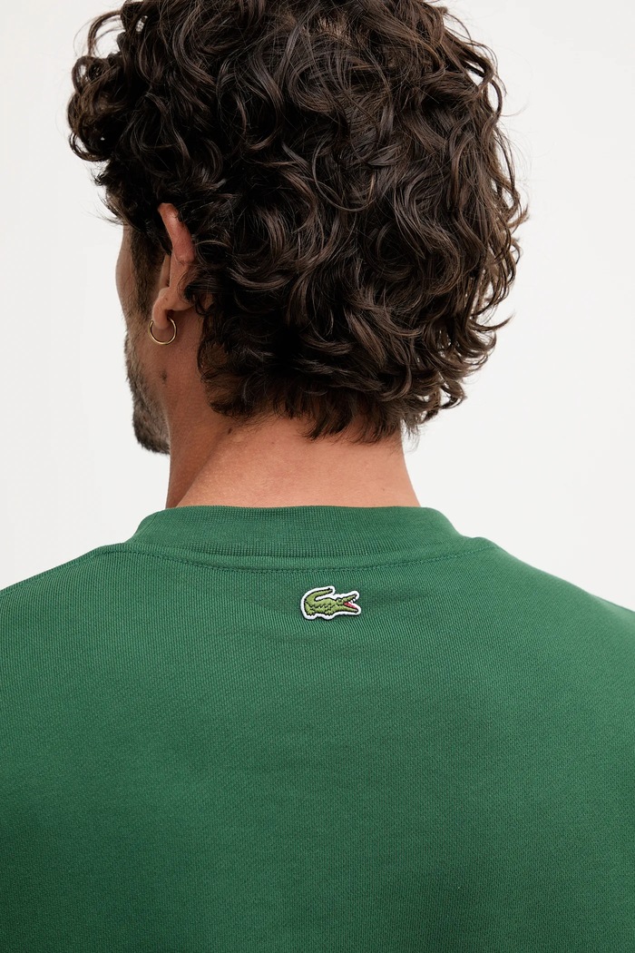 Βαμβακερή μπλούζα Lacoste SH5888 πράσινο