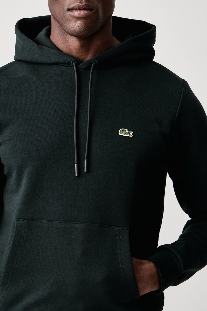 Bluza z kapturem męska bawełniana Lacoste SH9839 zielony