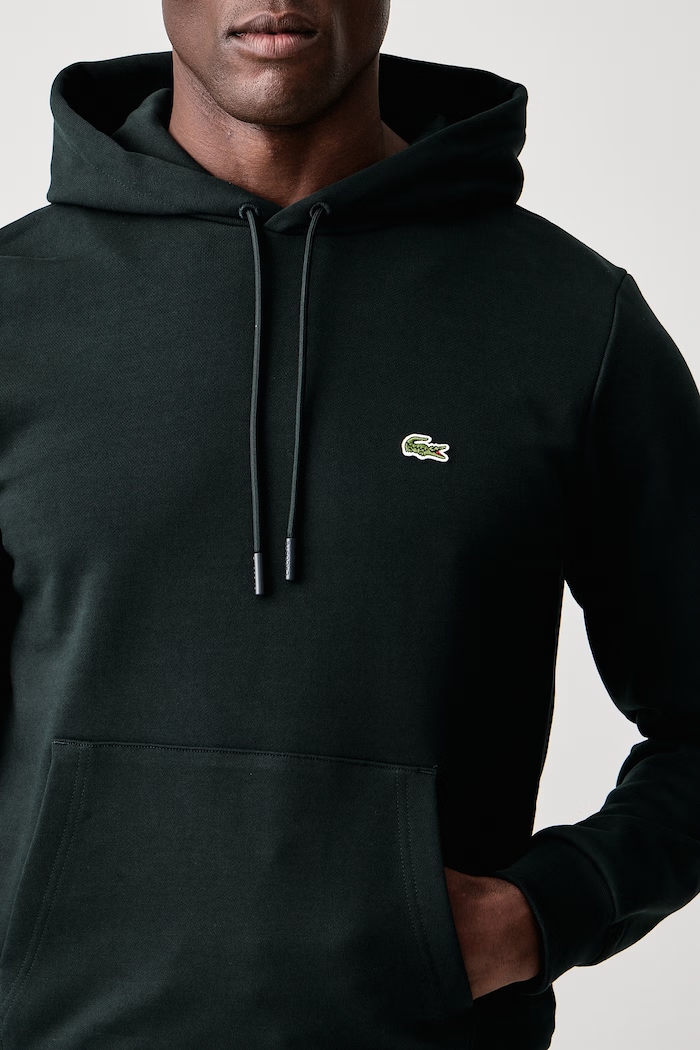Bluza z kapturem męska bawełniana Lacoste SH9839 zielony