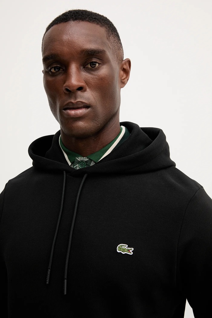 Памучен суичър Lacoste черен SH9839