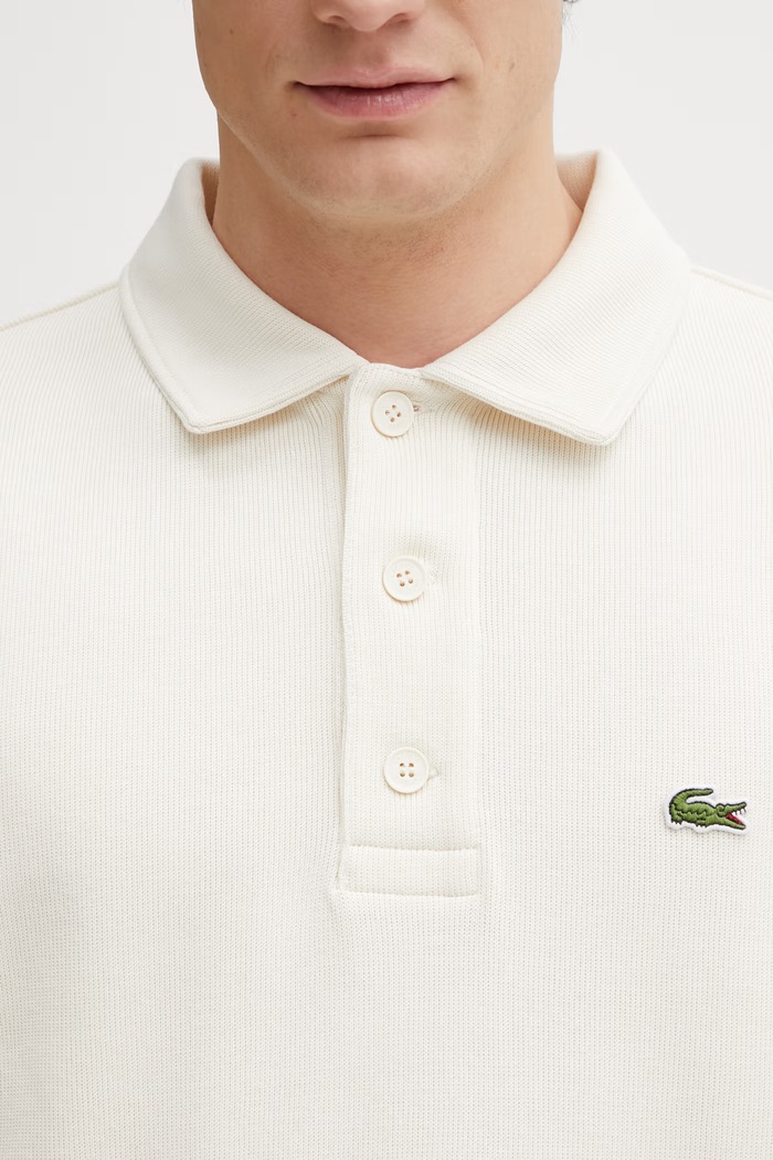Bavlnená mikina Lacoste béžová SH5781