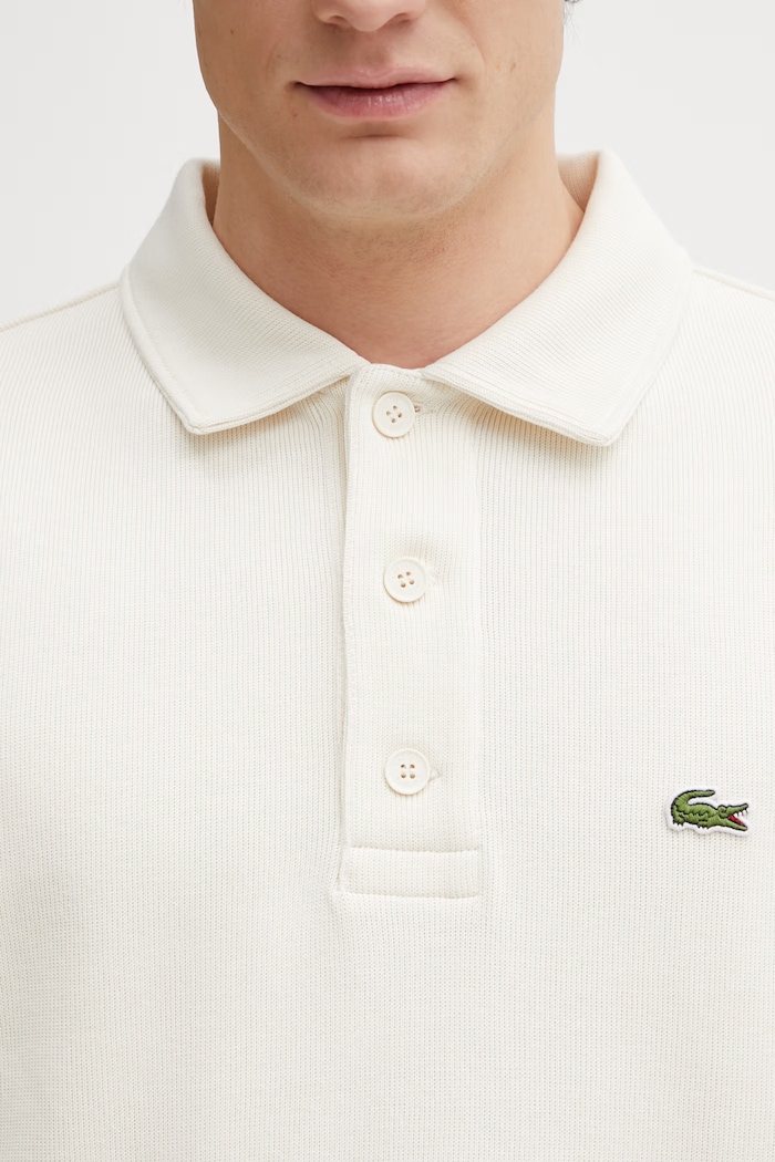 Lacoste cotton sweatshirt beige SH5781