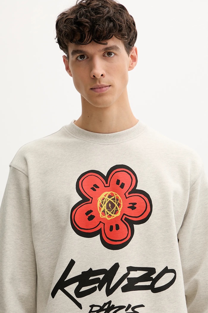 Kenzo bluza bawełniana Kenzo x Futura szary FF65SW2524MC