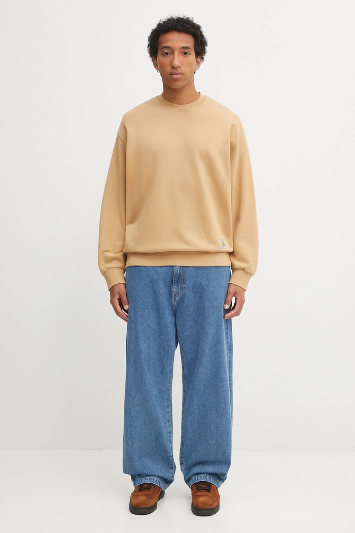 Бавовняна кофта Carhartt WIP Hudson I035186.07E5F коричневий