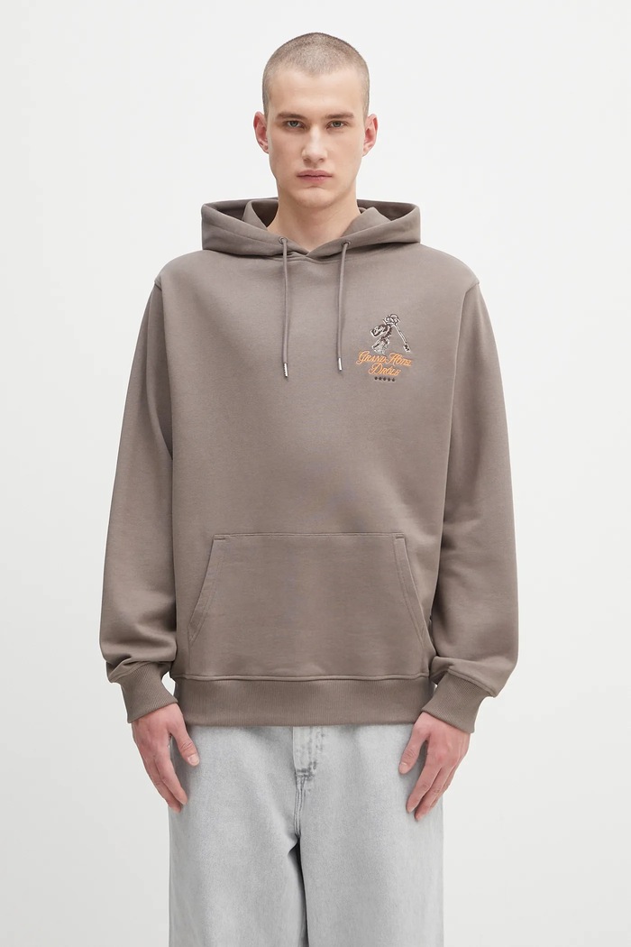 Îmbrăcăminte Drôle de Monsieur hanorac de bumbac Le Hoodie Grand HUtel H.HO184.CO127 maro