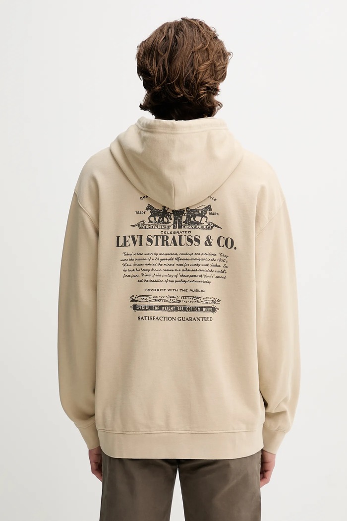 Levi's hanorac de bumbac imprimeu bej 38479.0423
