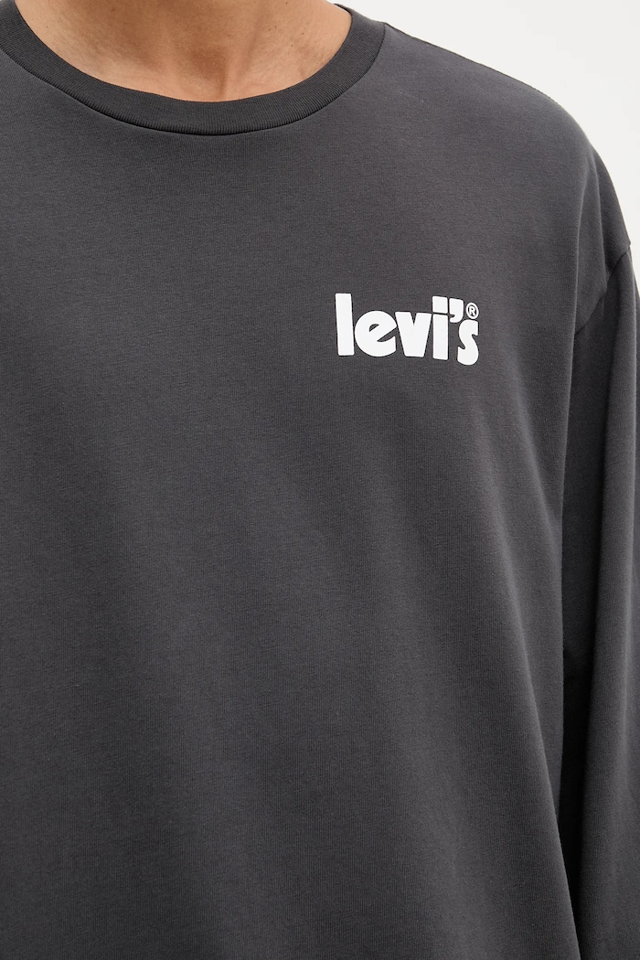 Bavlnené tričko s dlhým rukávom Levi's 005N7.0001 sivá