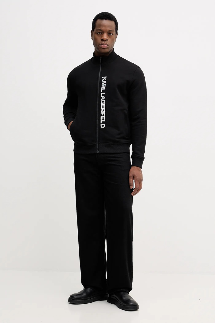 Karl Lagerfeld pamut melegítőfelső 554917.705400 fekete AW25