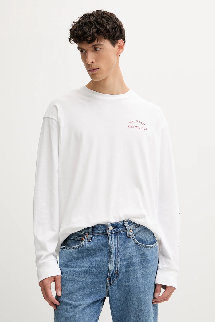 Odzież Levi's longsleeve bawełniany A6145.0086 biały
