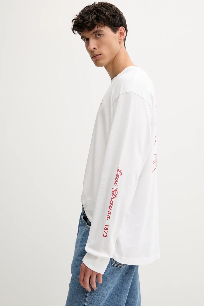 Levi's longsleeve bawełniany biały A6145.0086
