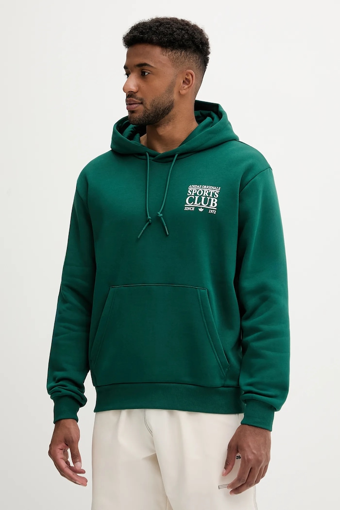 adidas Originals bluza bawełniana Graphic Hoodie nadruk zielony JX3059