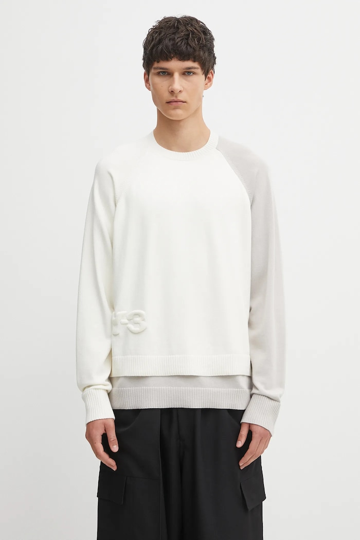 Y-3 maglione Logo Knit semplice beige KB4642
