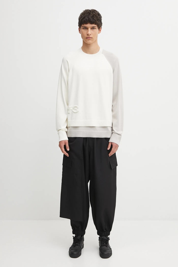 Y-3 maglione Logo Knit KB4642 beige