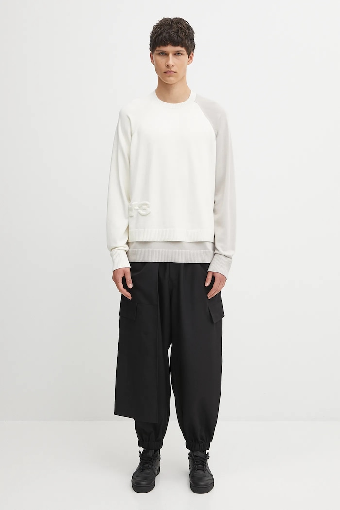 Y-3 maglione Logo Knit KB4642 beige