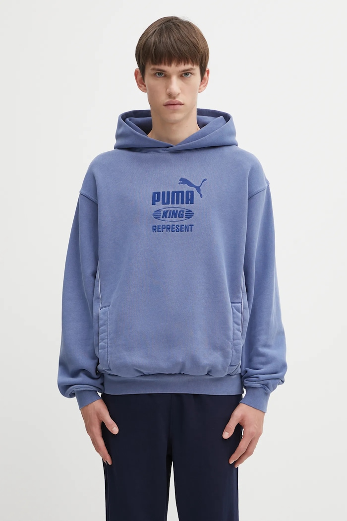 Puma PUMA x REPRESENT hanorac cu glugă bărbătesc de bumbac albastru 632542