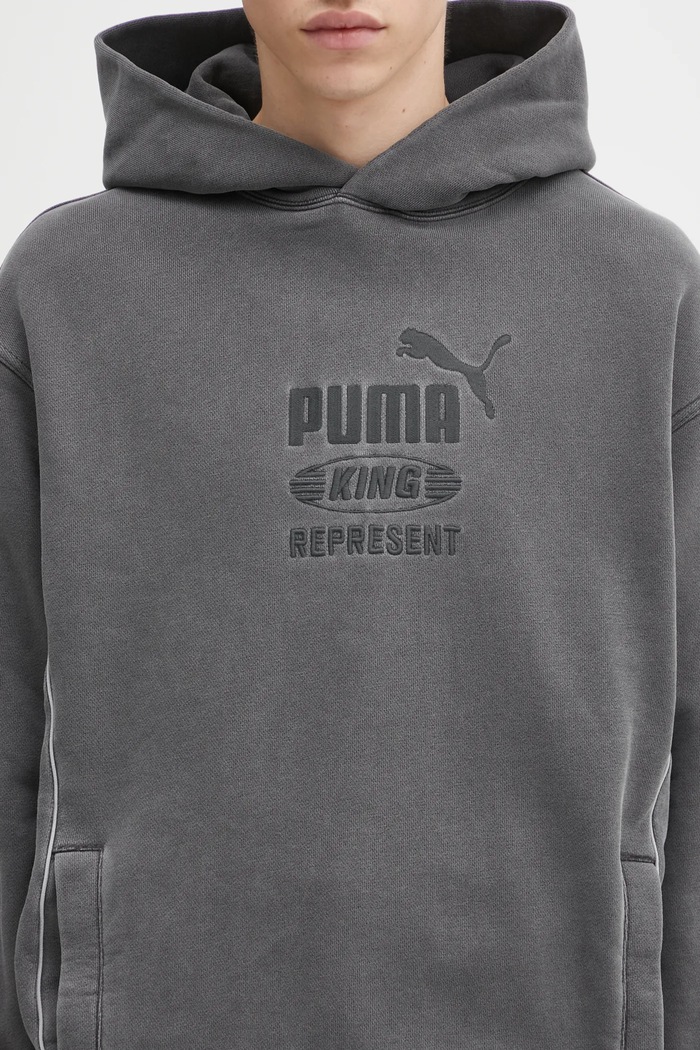 Puma PUMA x REPRESENT μπλούζα με κουκούλα ανδρική βαμβακερή γκρί 632542