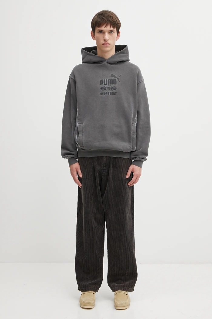 Puma PUMA x REPRESENT μπλούζα με κουκούλα ανδρική βαμβακερή 632542 γκρί