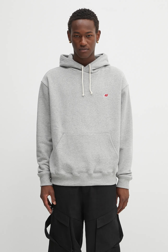 New Balance sweatshirt MADE IN USA CORE HOODIE plain gray MT43546AG