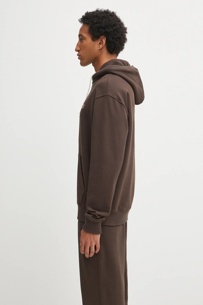 New Balance bluza bawełniana MADE IN USA CORE HOODIE MT43546RHE brązowy AW25