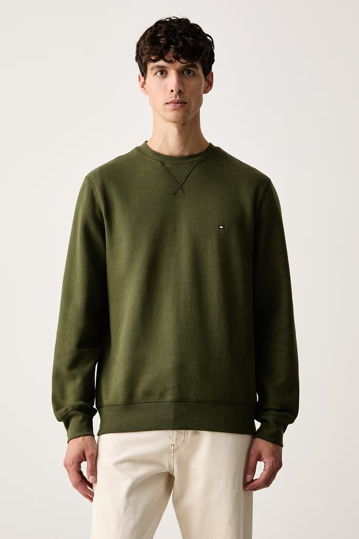 Tommy Hilfiger mikina pánska s bavlnou zelená MW0MW40000