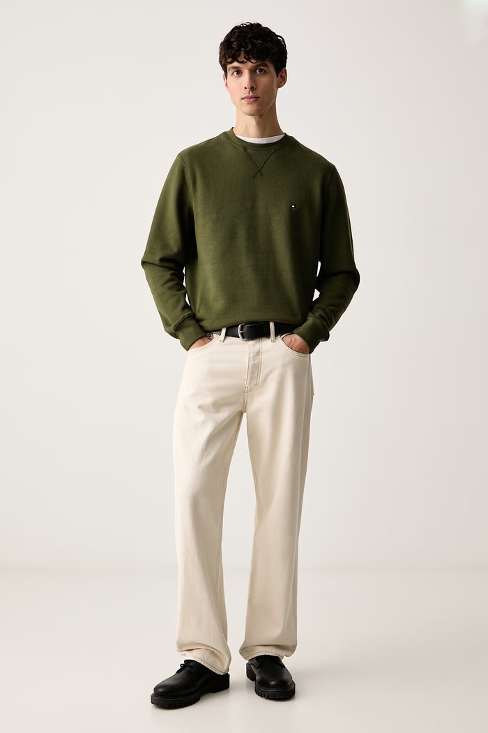 Tommy Hilfiger mikina pánska s bavlnou MW0MW40000 zelená AW25