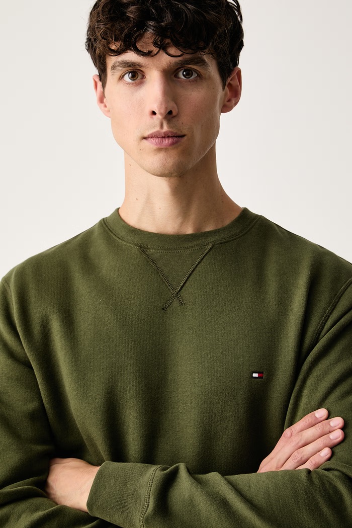 Tommy Hilfiger mikina pánska s bavlnou zelená MW0MW40000